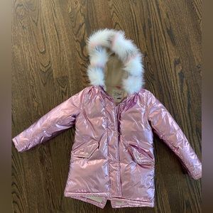 Jcrew kids Girls metallic parka coat with PrimaLoft size medium (size 8) NWOT